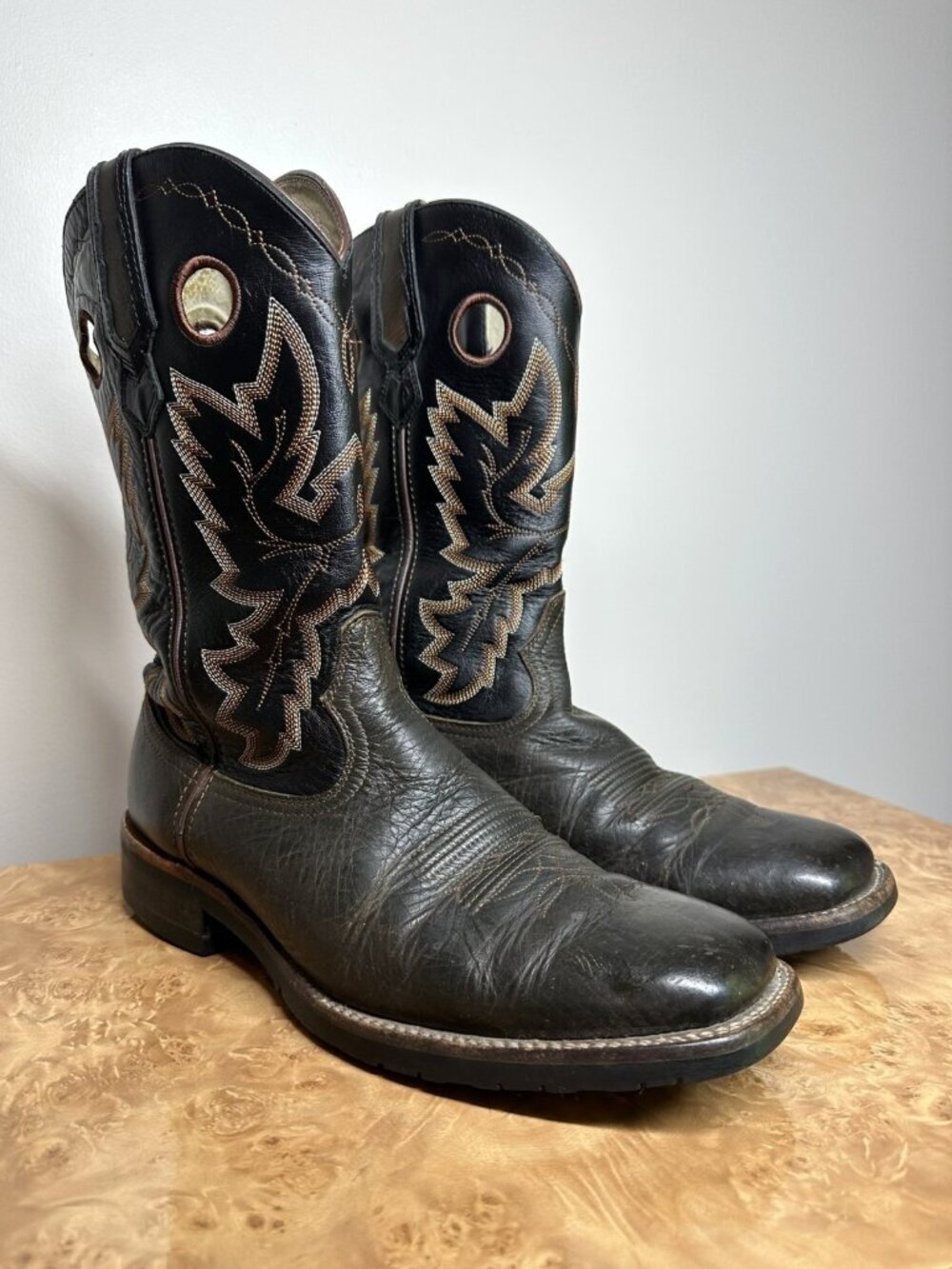 Durango Rebel Western Cowboy Boots Brown Leather Square Toe Men's 10D